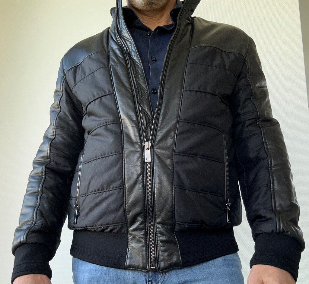 Porsche Design Jack - Leer en Stof - Maat 52, Kleding | Heren, Maat 52/54 (L), Zwart, Ophalen of Verzenden, Zo goed als nieuw