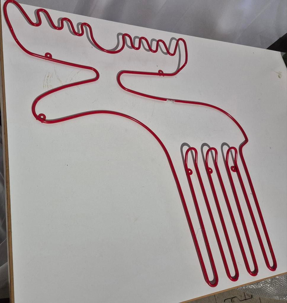 Vintage Ikea rendier rood Sprallig kapstok 1990s, Ophalen, Zo goed als nieuw, Wandkapstok, Minder dan 100 cm