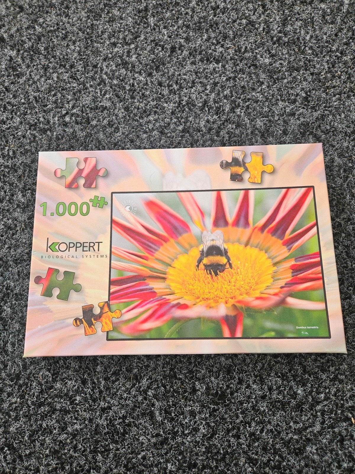 Koppert Legpuzzel 1000 stukjes - Hommel op bloem, Ophalen of Verzenden, 500 t/m 1500 stukjes, Zo goed als nieuw, Legpuzzel