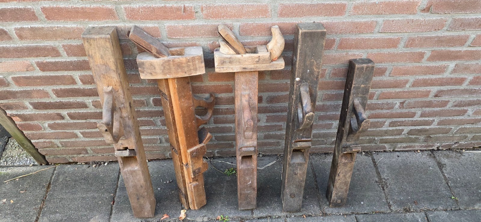 Set van 7 Oude Houten Schaven - Antiek Gereedschap, Antiek en Kunst, Ophalen