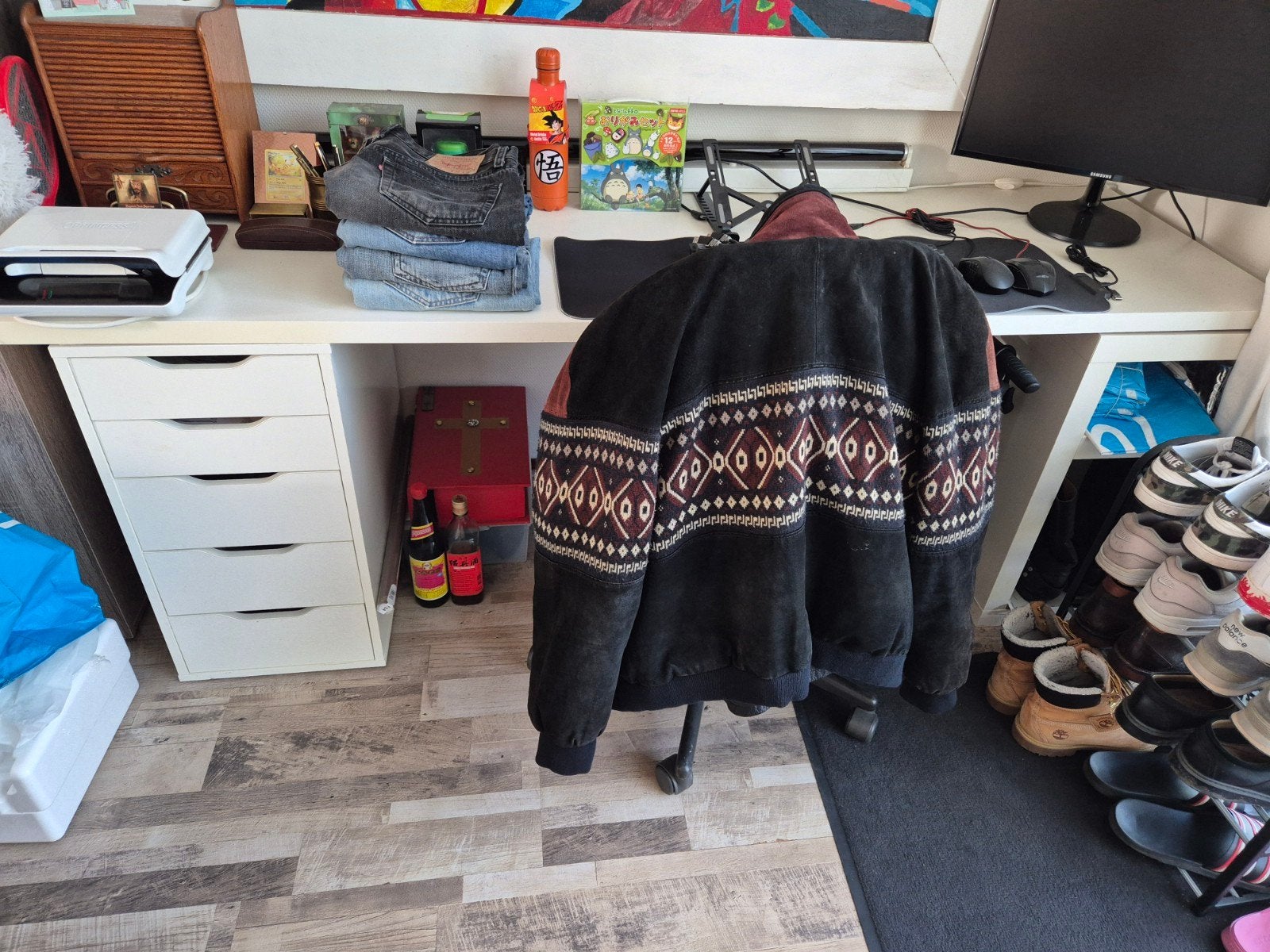 Wit IKEA bureau, Huis en Inrichting, Ophalen, 190 cm, IKEA, Computerbureau