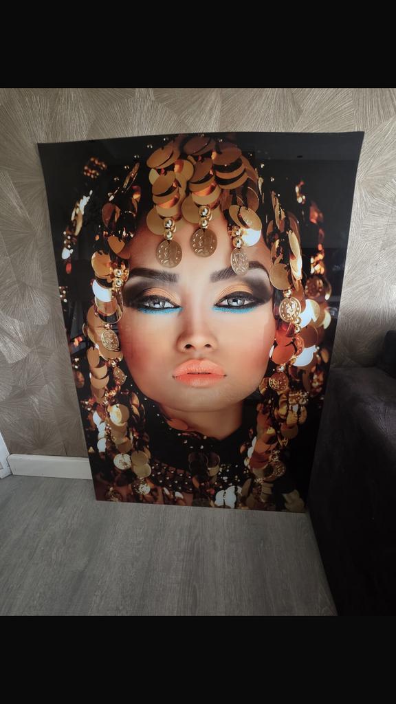 Anatolia Décor Wanddecoratie Vrouw met Gouden Muntjes, Ophalen of Verzenden, Zo goed als nieuw, 75 tot 100 cm, Overige typen