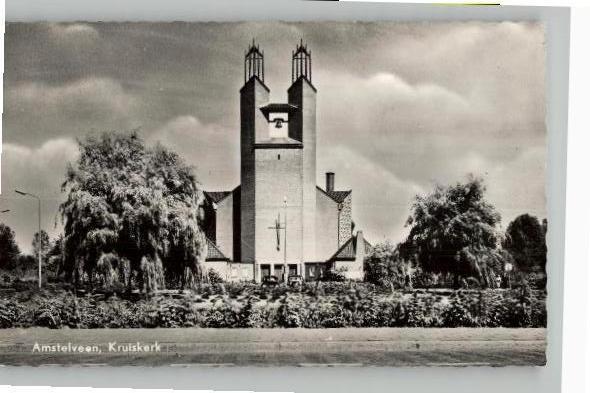 Amstelveen 2 kaarten Kruiskerk, Verzenden, Voor 1920, Noord-Holland