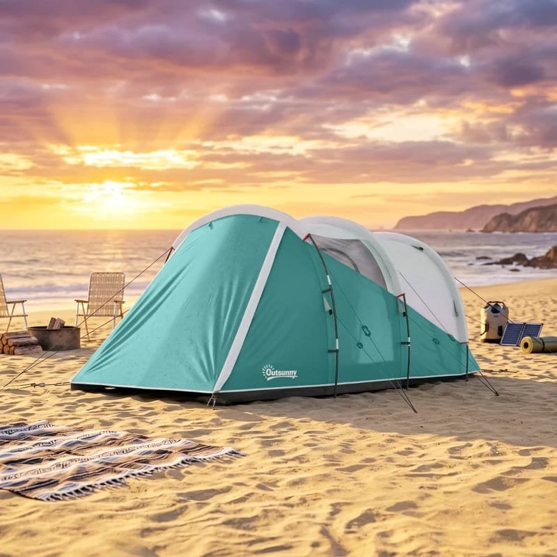 kampeertent campingtent 4-persoons tunneltent vistent, Ophalen of Verzenden, Nieuw, Tot en met 5