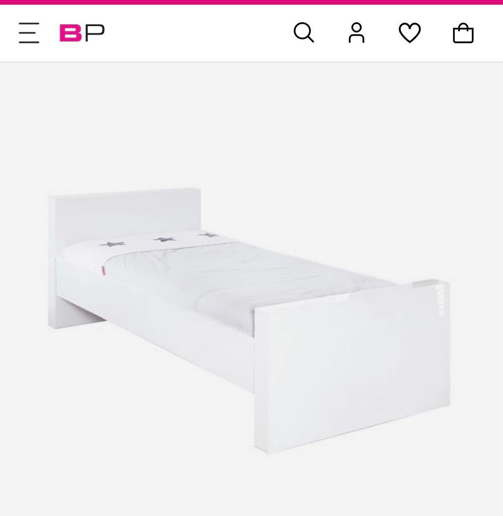 Kidsmill Alaska bed Wit Hoogglans, Ophalen, 85 tot 100 cm, Zo goed als nieuw, Matras