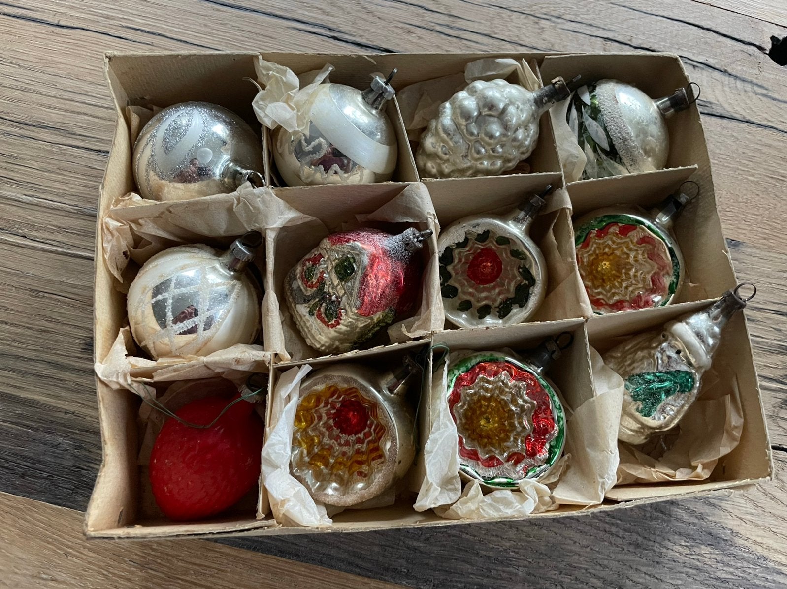 12 antieke kerstballen, Diversen, Ophalen, Gebruikt