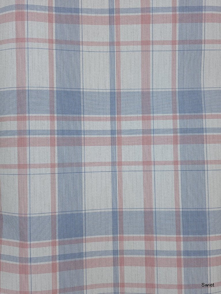 12896 Geruit wit behang met rood en blauw ruitmotief swiet, Ophalen of Verzenden, Rood