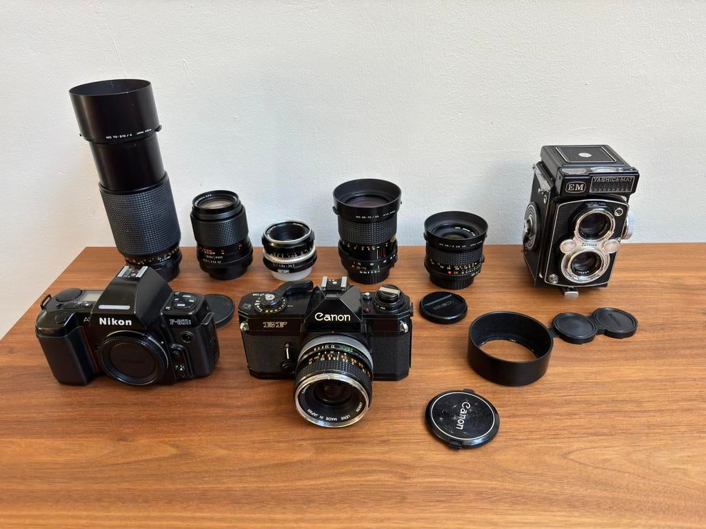 Complete collectie vintage camera’s en lenzen, Ophalen of Verzenden, Gebruikt, Spiegelreflex, Overige Merken