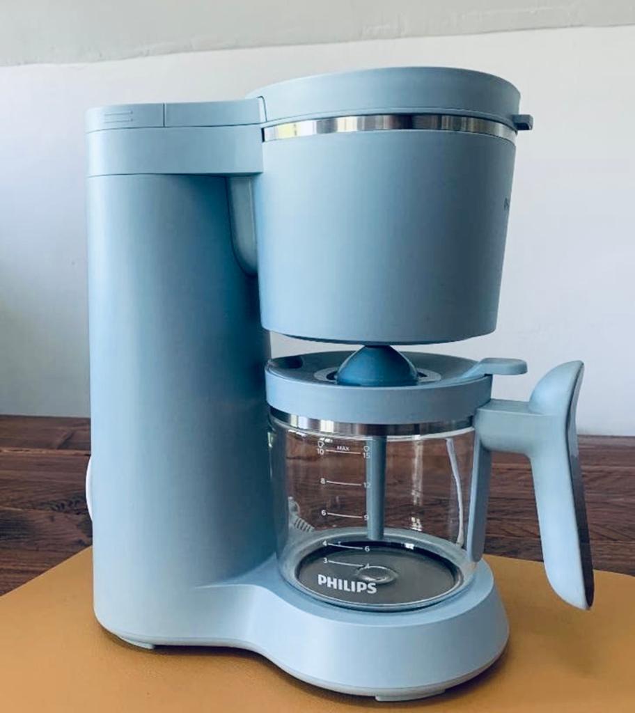 Philips Koffiezetapparaat - Lichtblauw-Hema, Ophalen, 10 kopjes of meer, Koffiemachine, Gemalen koffie