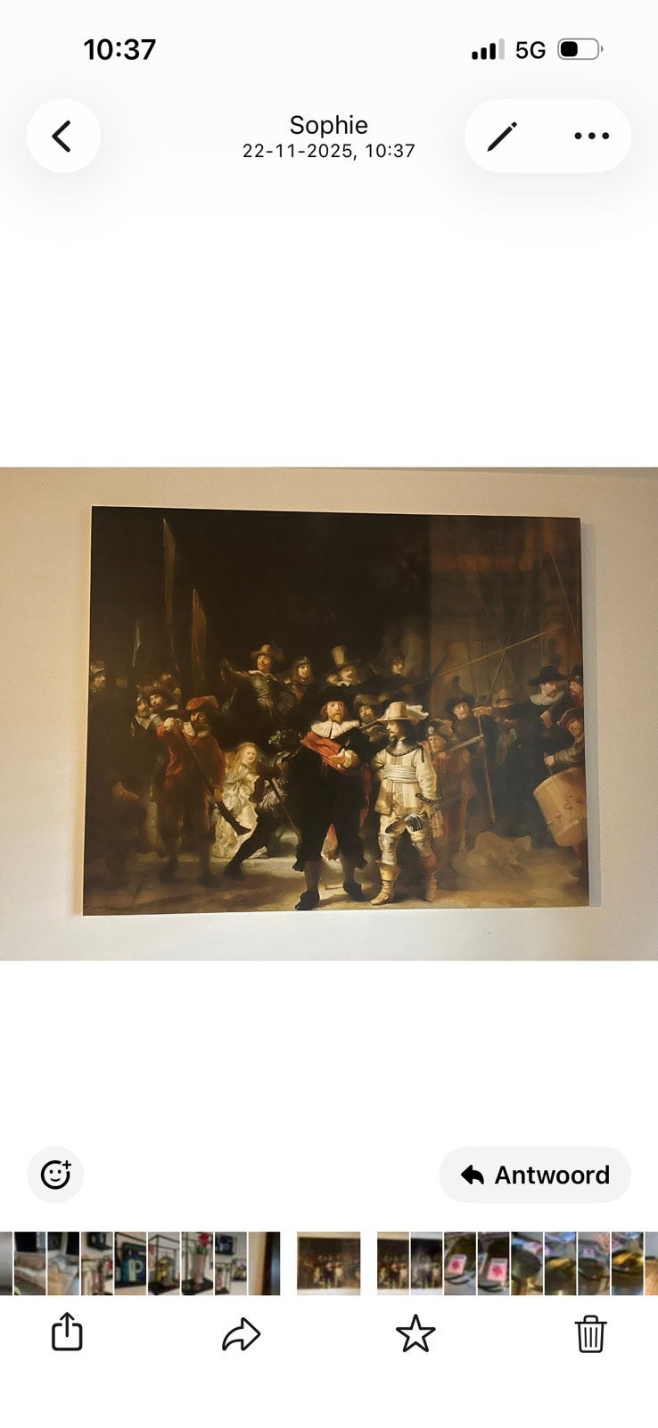 Schilderij Nachtwacht, Ophalen
