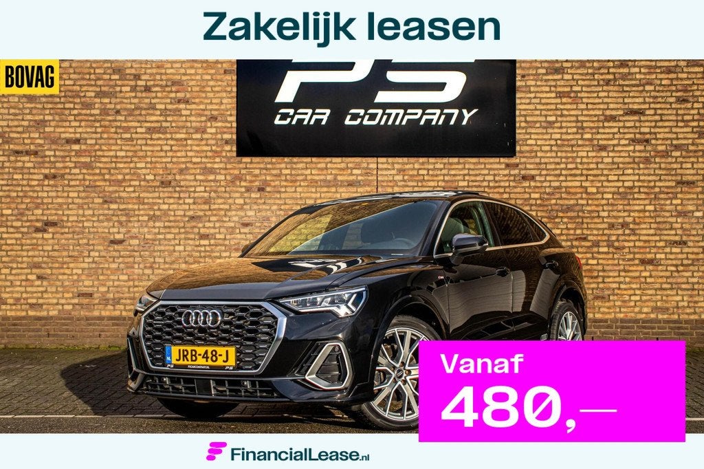 Audi Q3 Sportback 45 TFSI quattro S-Line, BTW Auto,Pano, B&O, Gebruikt, 4 cilinders, Leder en Stof, Zwart