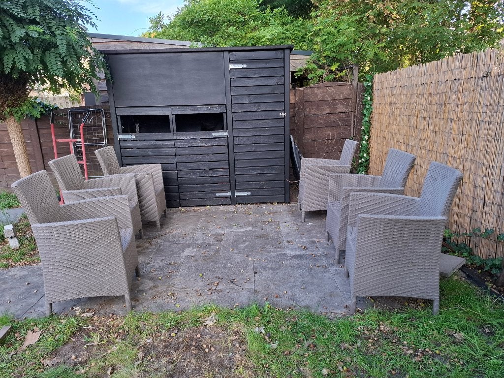 GRATIS Zes tuinstoelen, Tuin en Terras, Tuinstoelen, Ophalen, Gebruikt, Kunststof