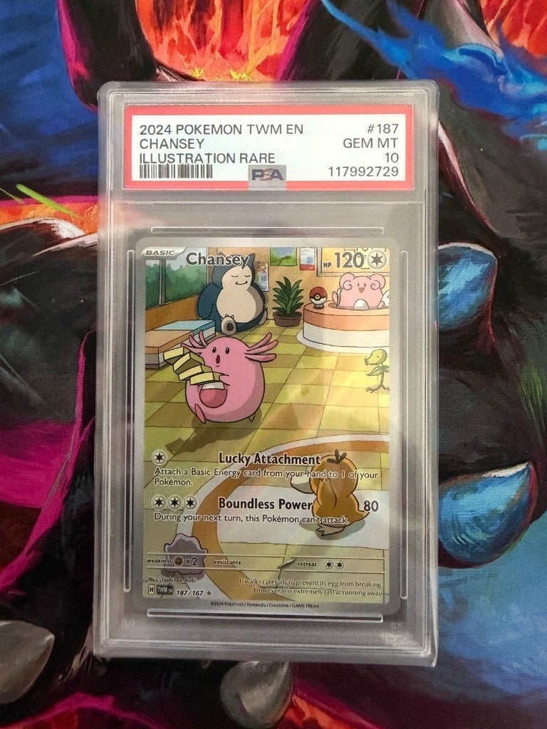 Chansey 187/167 - Twilight Masquerade - Pokemon - PSA10, Ophalen of Verzenden, Zo goed als nieuw, Losse kaart