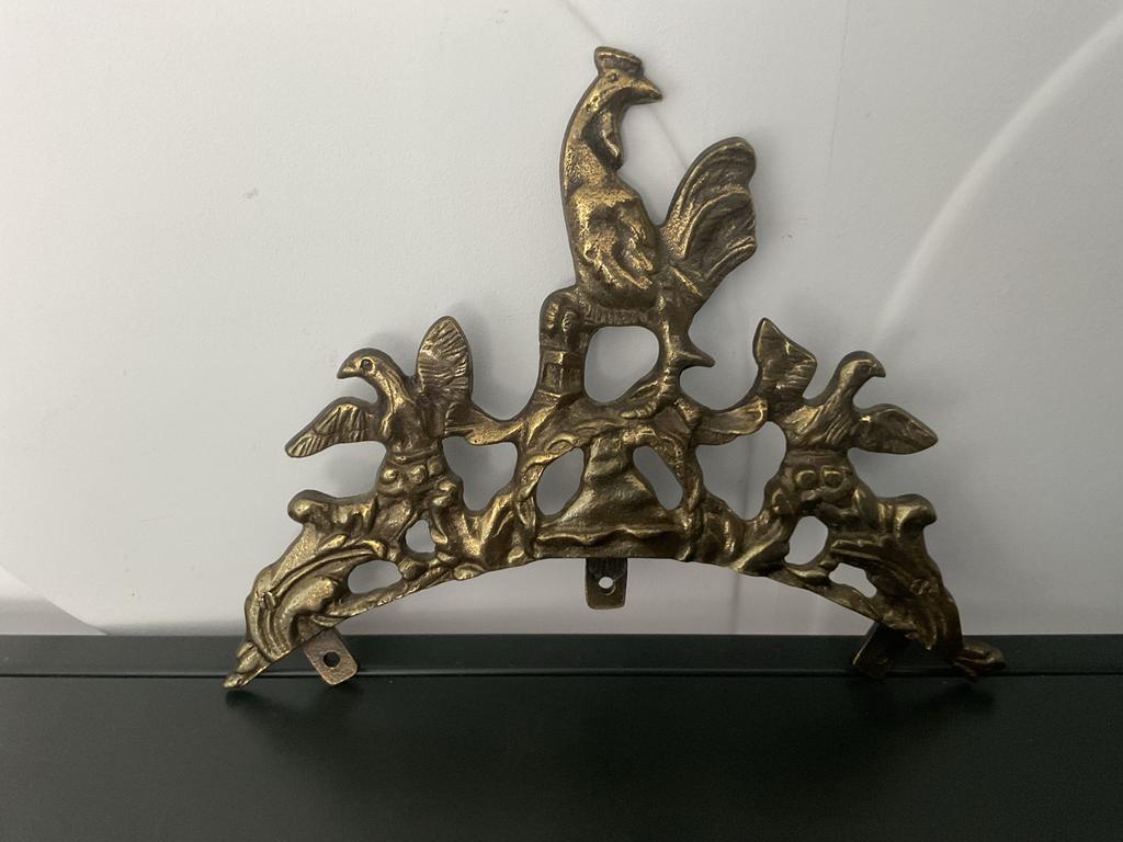 Messing ornament  met haan en vogels, Ophalen of Verzenden