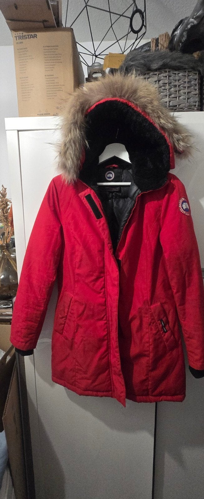 Canada Goose jas rood, maat S, made in Turkey, Canada Goose, Ophalen of Verzenden, Maat 36 (S), Gedragen