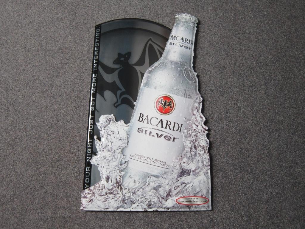 BACARDI 3D XXL BLIKKEN RECLAMEBORD., Ophalen, Zo goed als nieuw, Reclamebord