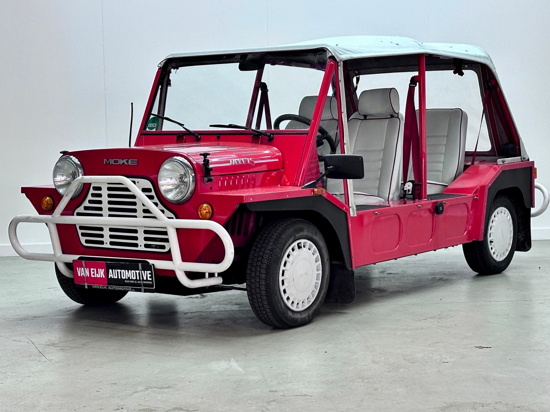 Mini Moke 2x Uniek Exemplaar / Top condition / Original, Auto's, Voorwielaandrijving, Gebruikt, Cabriolet, Blauw
