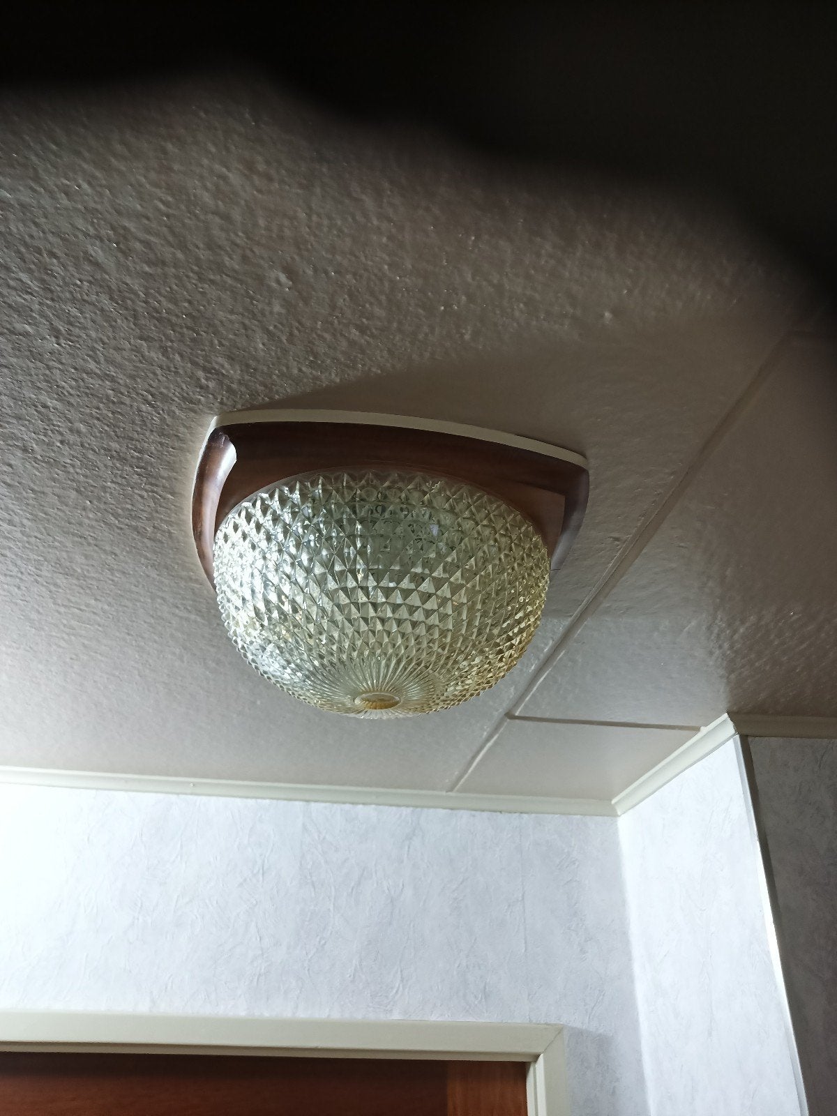 retro plafonnière, Ophalen, Glas