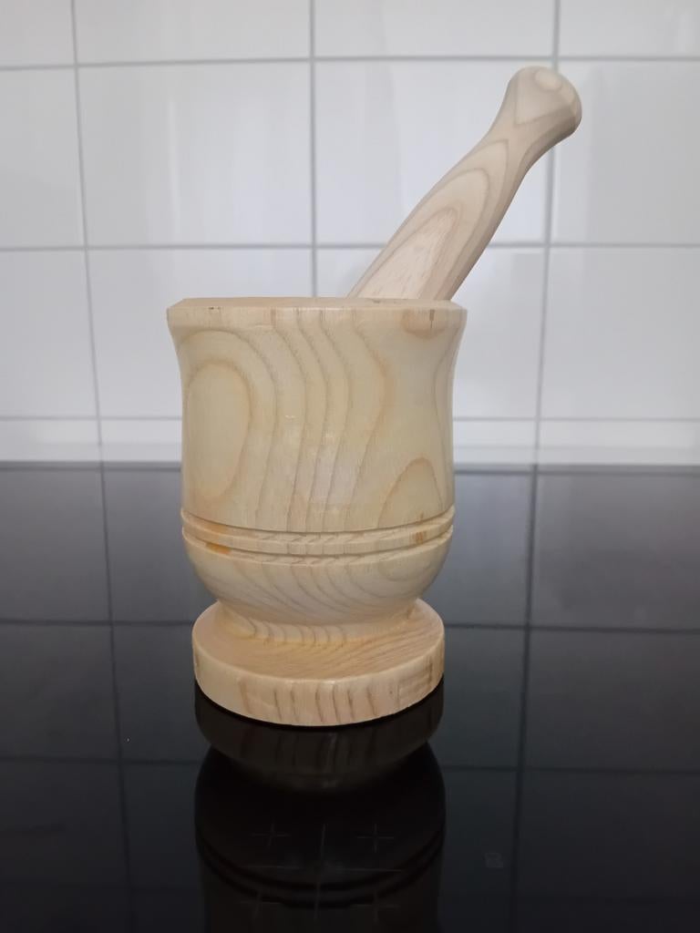 Houten vijzel met stamper. Nieuw!, Ophalen, Nieuw