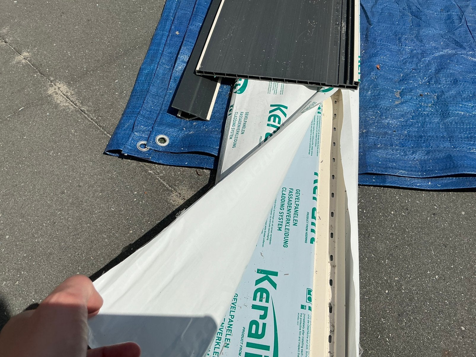 Keralit sponningdeel (2814) 143mm creme classic nerf, Doe-het-zelf en Verbouw, Platen en Panelen, Ophalen, Zo goed als nieuw