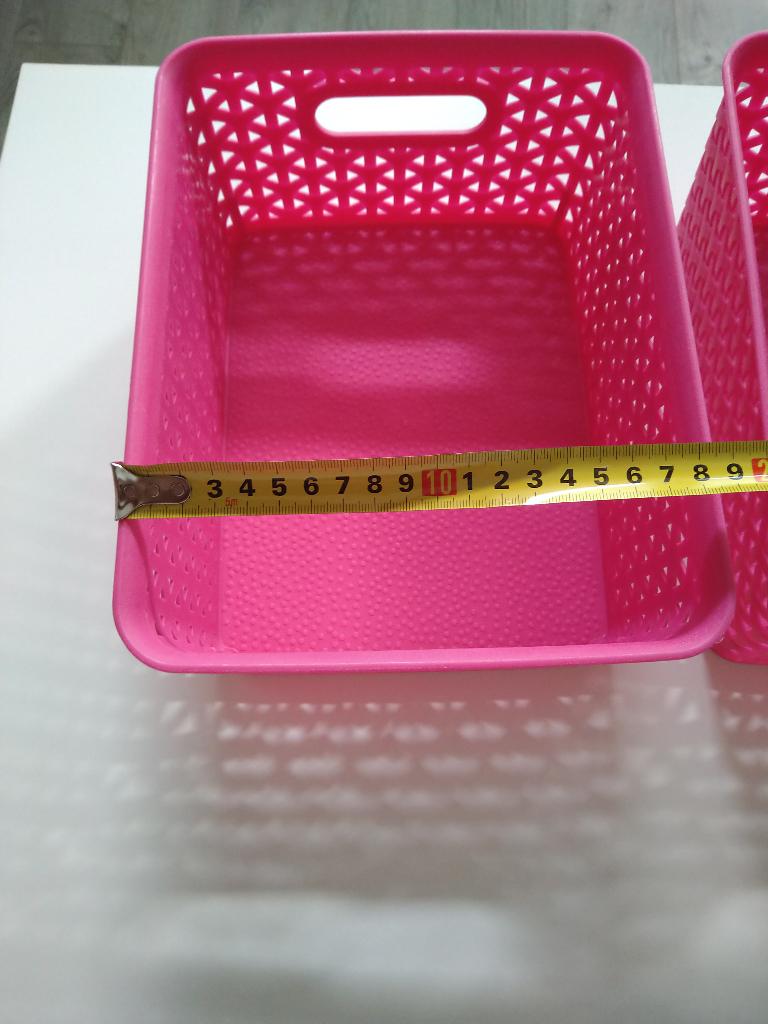 mandje, roze rattan mand, Kunststof, Mand, Nieuw, Ophalen of Verzenden