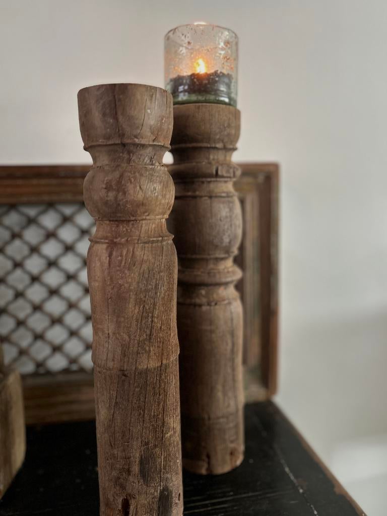 Set oude houten balusters sober sleets imperfect, Antiek en Kunst, Ophalen of Verzenden