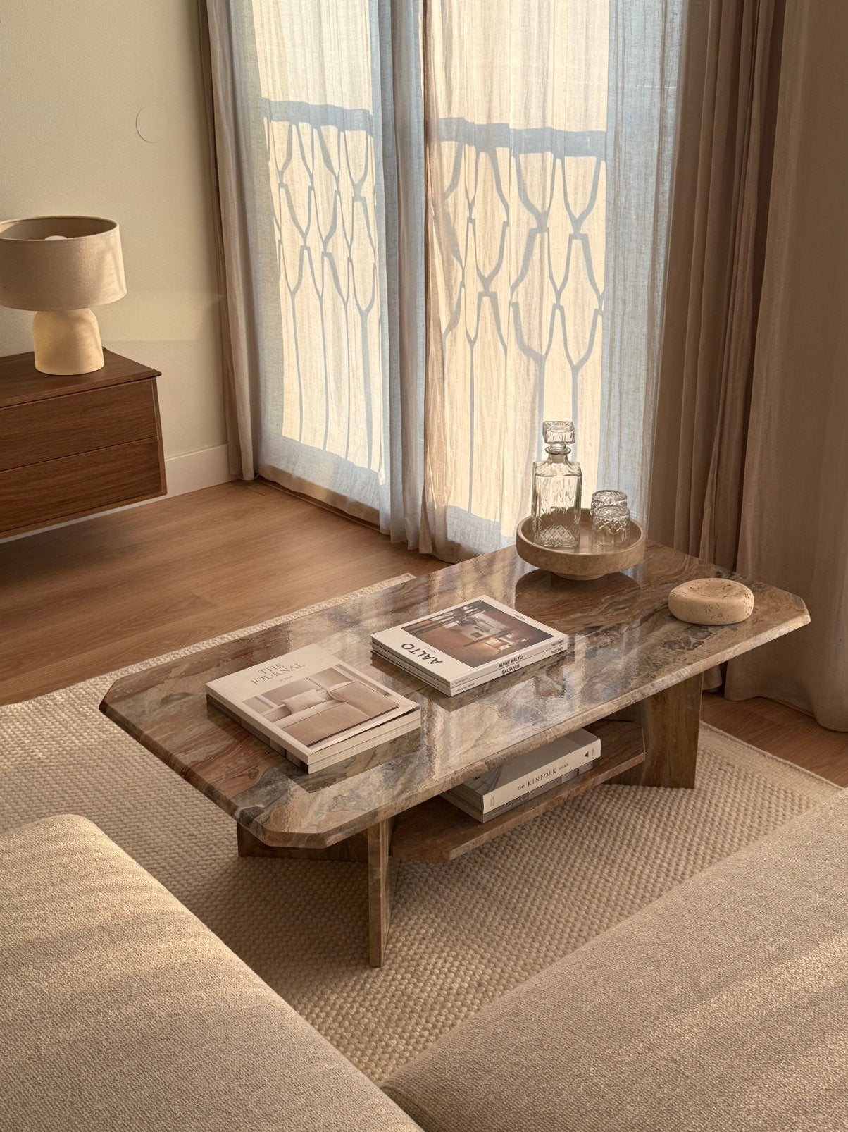 Vintage marmeren salontafel, Ophalen