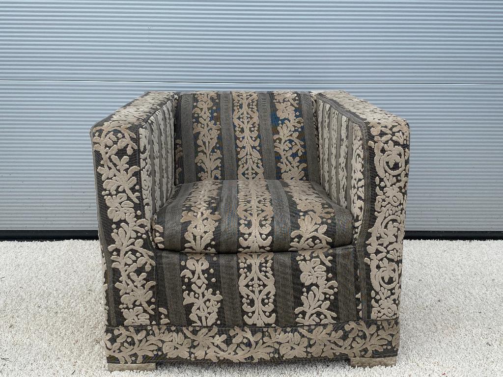 Opnieuw beklede Minotti Suitcase fauteuil, Ophalen, Modern, Klassiek, Design, 75 tot 100 cm, Zo goed als nieuw