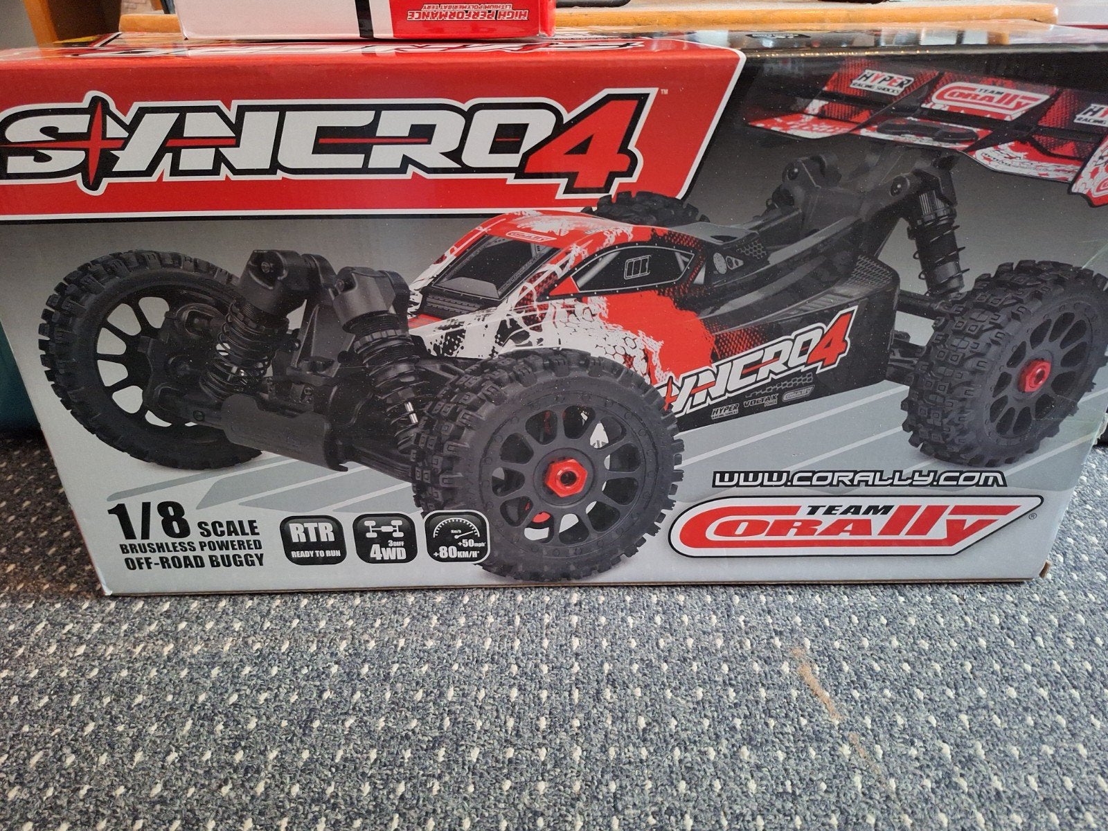Corally Syncro 4S Lipo RC Auto met Afstandsbediening, Ophalen of Verzenden, Zo goed als nieuw, Overige schalen, Auto offroad