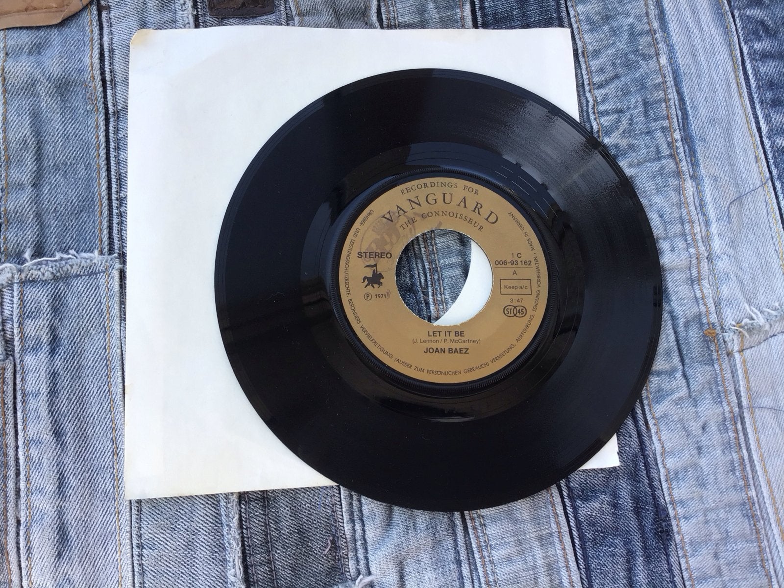 Joan Baez - Let It Be (Vanguard 1971) 7 inch single, Cd's en Dvd's, Gebruikt, 7 inch, Ophalen of Verzenden, Pop