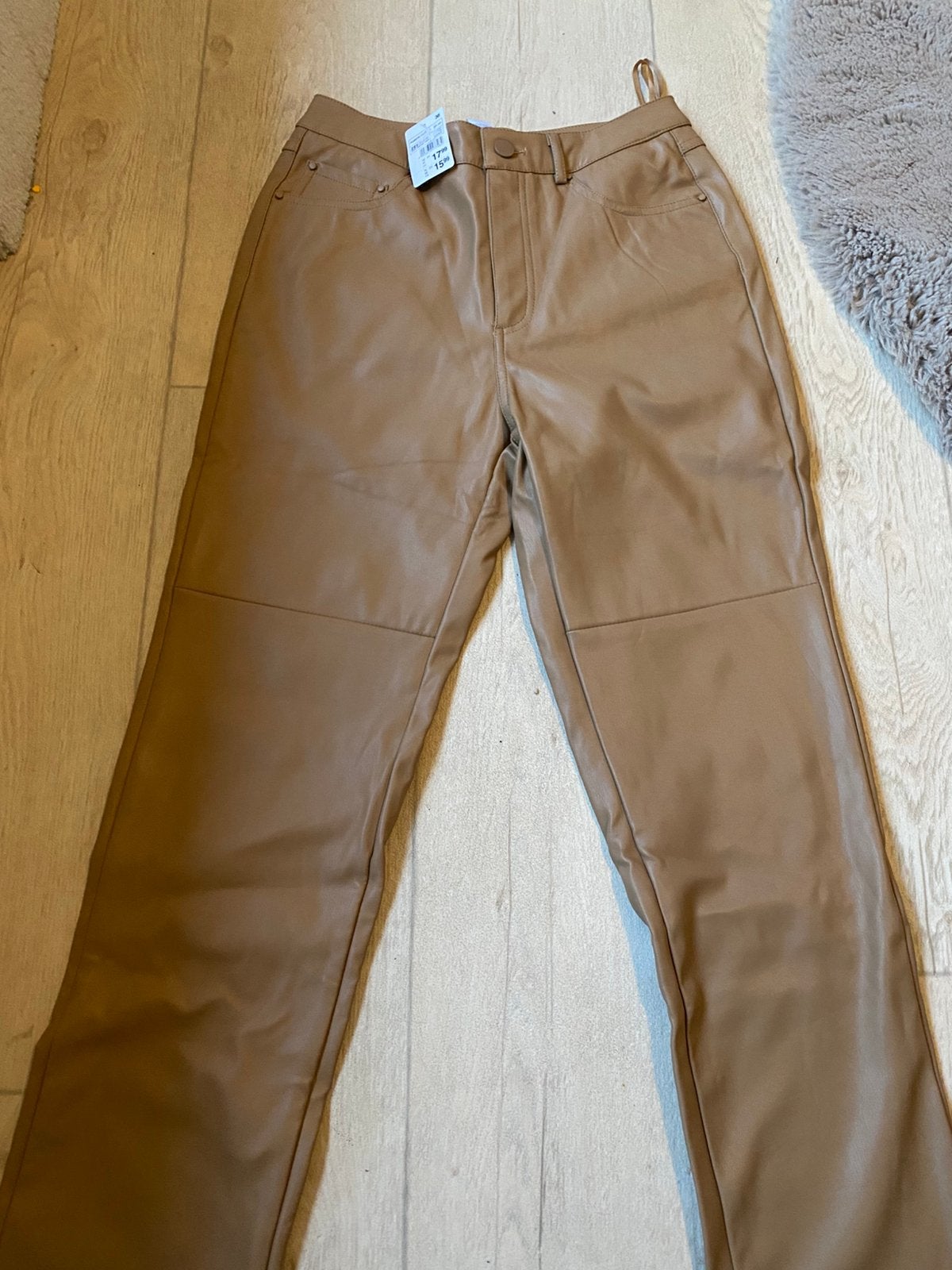 Nieuw “leren” dames broek S, Ophalen, Beige, Nieuw, Maat 36 (S)