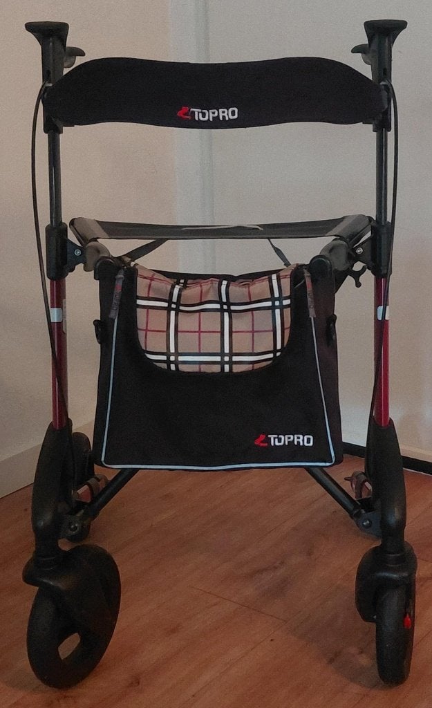 Rollator Topro Troja 2G M + tas + Rugband ( 8.1 kg ), Ophalen of Verzenden, Lichtgewicht, Zo goed als nieuw