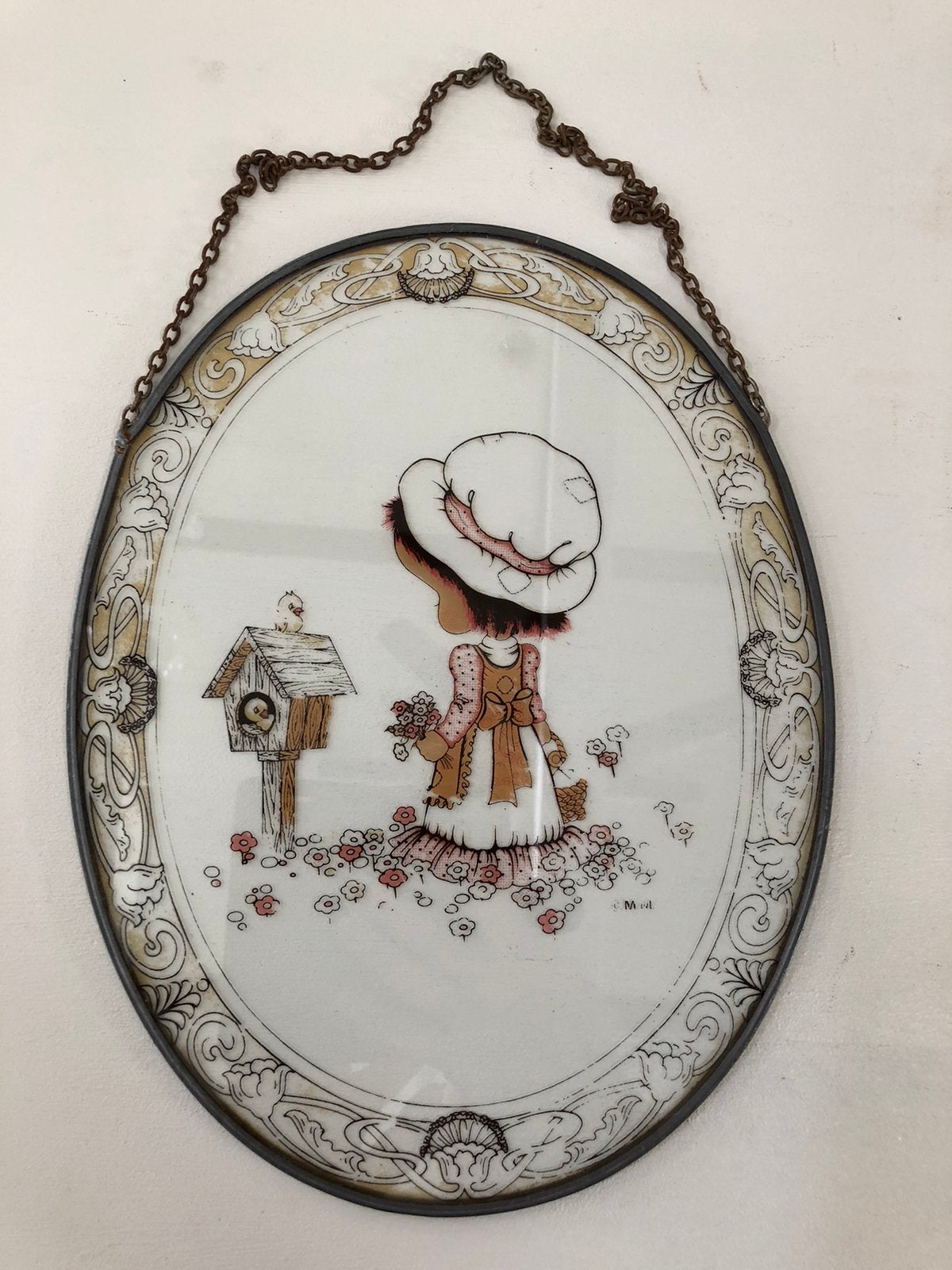 Leuke vintage raamhanger van glas in lood. Holly /Hobbie, Ophalen of Verzenden