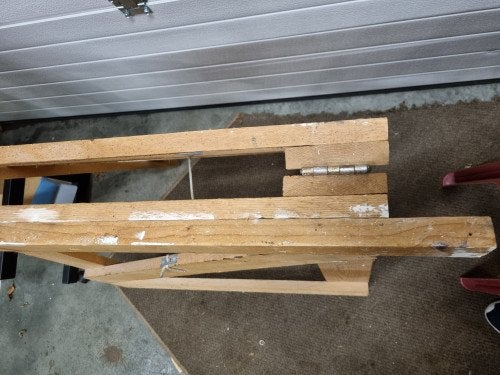 schraag van hout 1x, Ophalen of Verzenden, 'T Olde Gre-j, Info@toldegrej.nl, Endepoelstraat 20f Didam