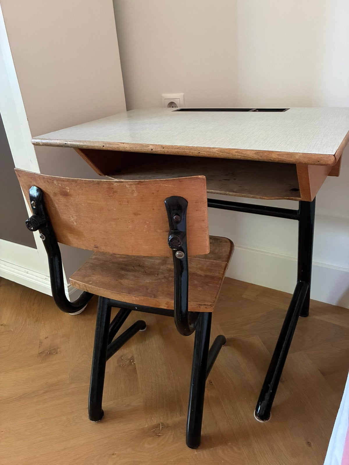Kinderbureau vintage + stoel, Ophalen, Gebruikt, Stoel(en)