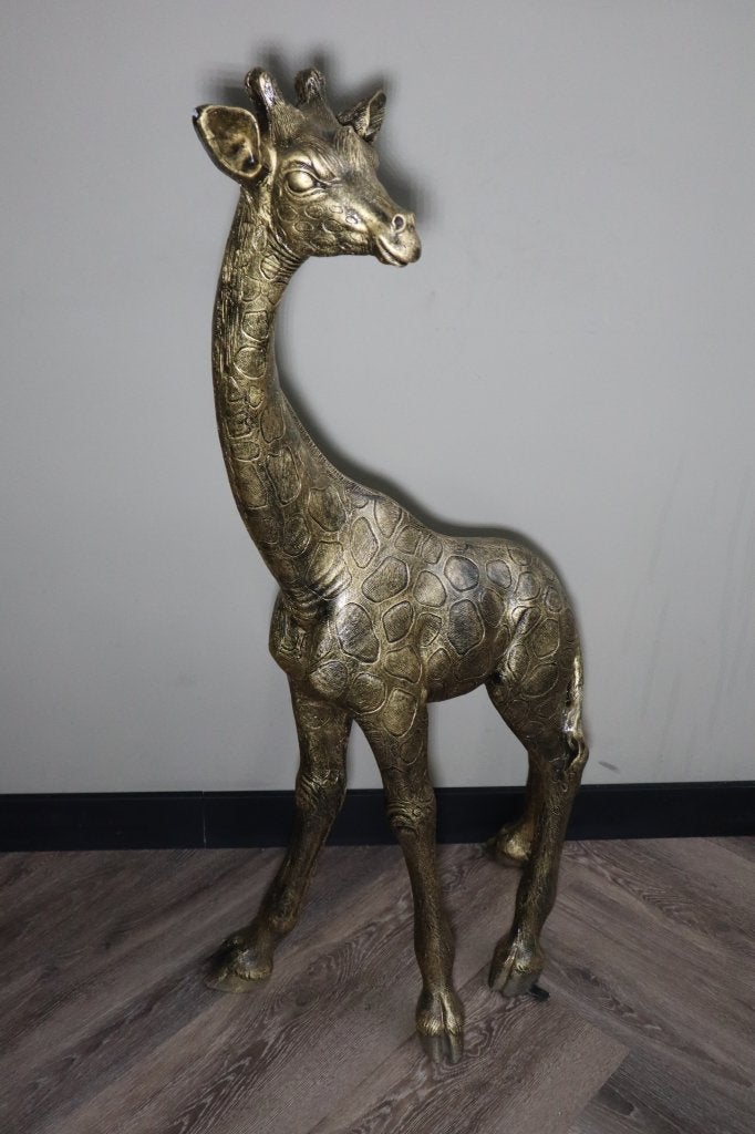 Giraf beeld goud 120 cm | tuinbeeld & woondecoratie, -, -, Nieuw, Kunststof