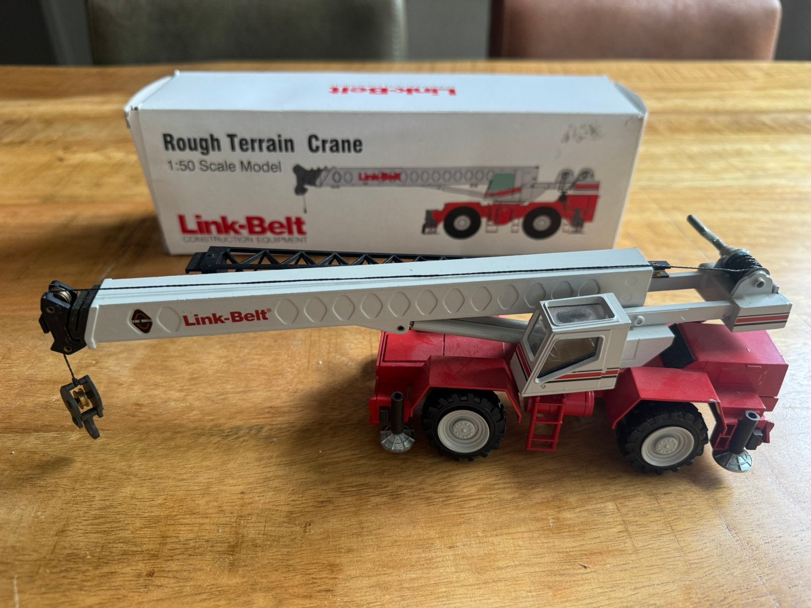 Link-Belt Rough Terrain Kraan schaal 1:50, Hobby en Vrije tijd, Modelauto's | 1:50, Ophalen of Verzenden, Zo goed als nieuw, Hijskraan, Tractor of Landbouw