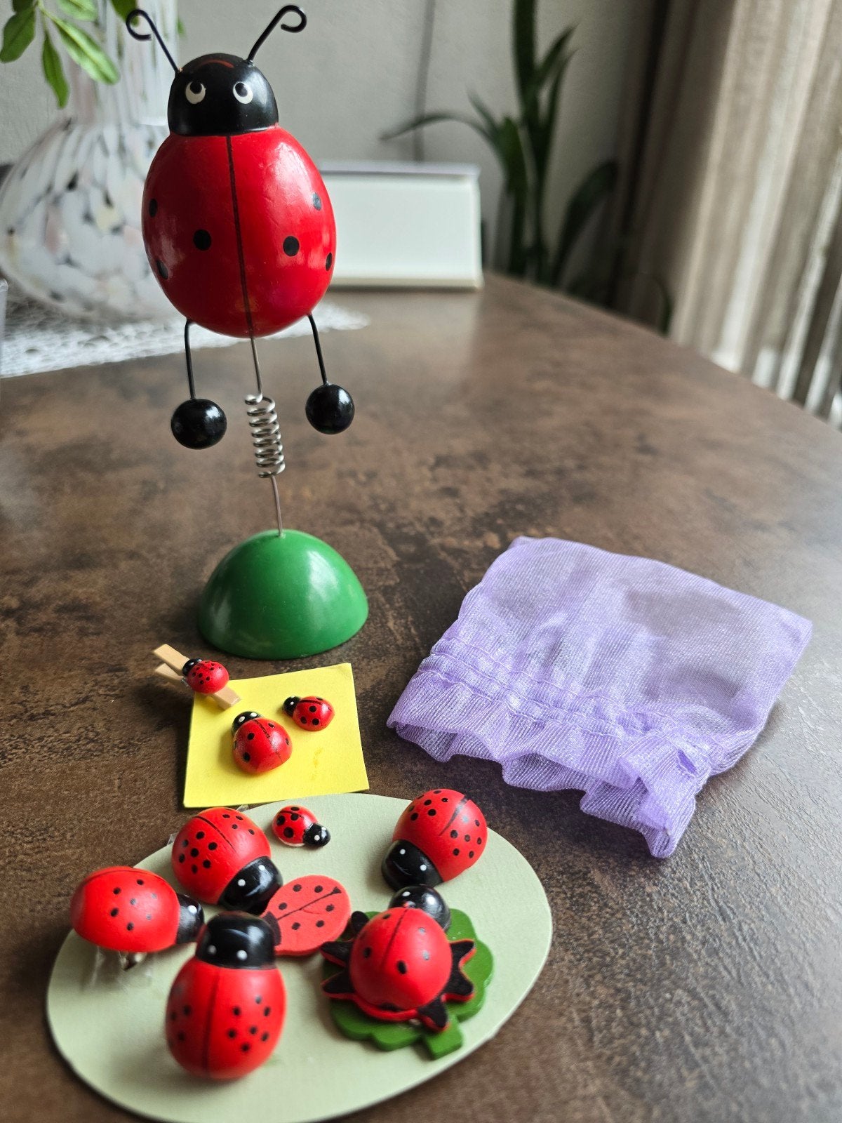 Vrolijke houten lieveheersbeestjes decoratie- en knutselset, Ophalen of Verzenden, Nieuw