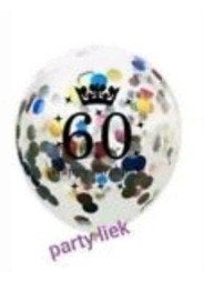 5x 60 jaar confetti ballonnen nr C193, Ophalen of Verzenden, Nieuw, Versiering, Verjaardag