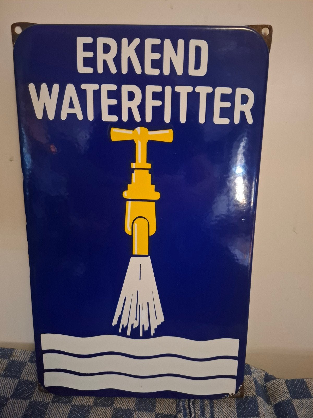 Emaille bord, Ophalen of Verzenden, Gebruikt, Reclamebord
