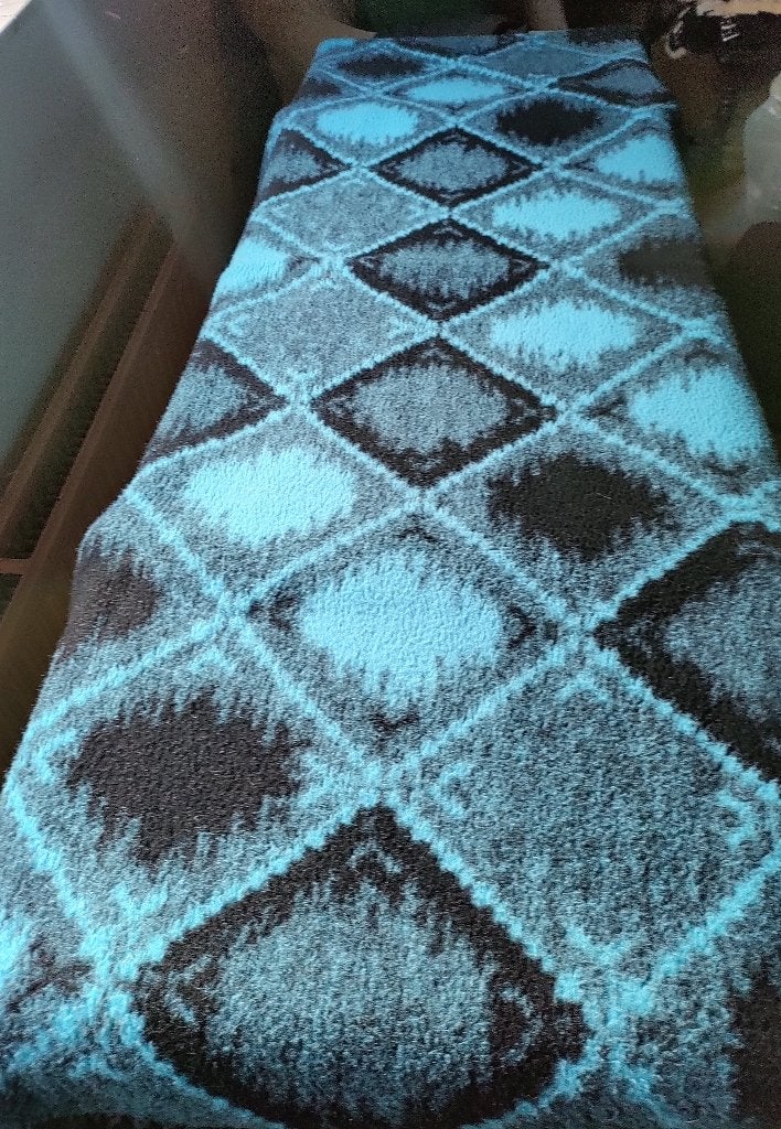Deken blauw/zwart geruit, Woondeken, 210 cm, 188 cm, Ophalen of Verzenden