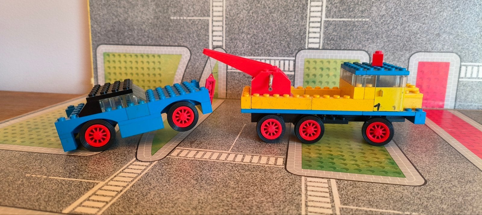 Oude Lego sleepwagen met auto nr382., Verzenden, Gebruikt, Auto