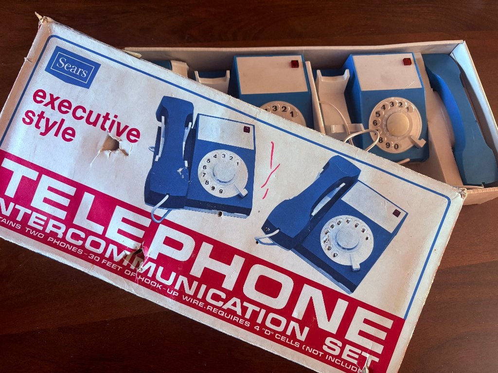 Vintage Sears Telephone intercom telefoonset Speelgoed 1974, Ophalen of Verzenden, Gebruikt