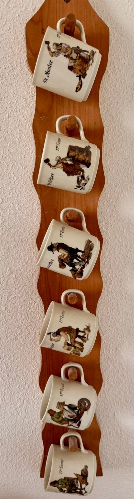 Mitterteich Porzellan – Bekers met houten wandrek, Antiek en Kunst, Ophalen of Verzenden