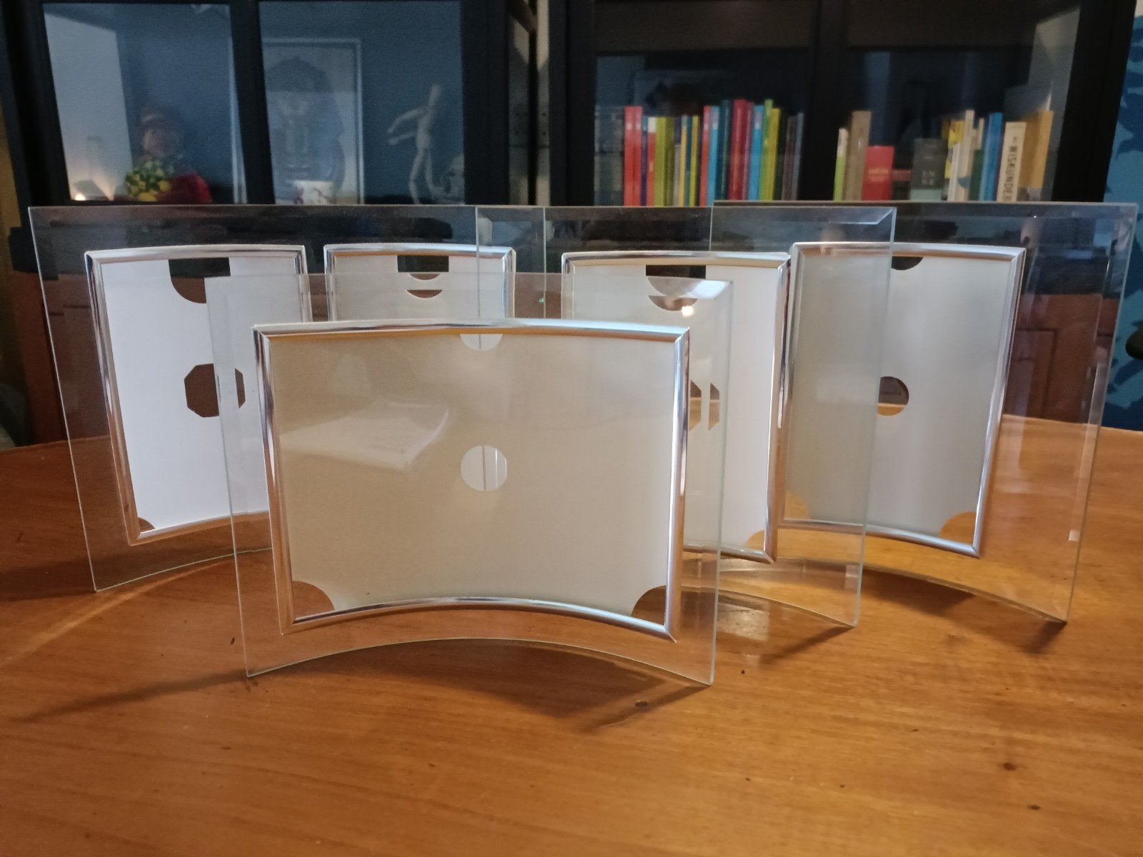 Glazen fotolijst met zilveren rand - Modern design, Ophalen of Verzenden, Fotolijst, Met glas, Zilver