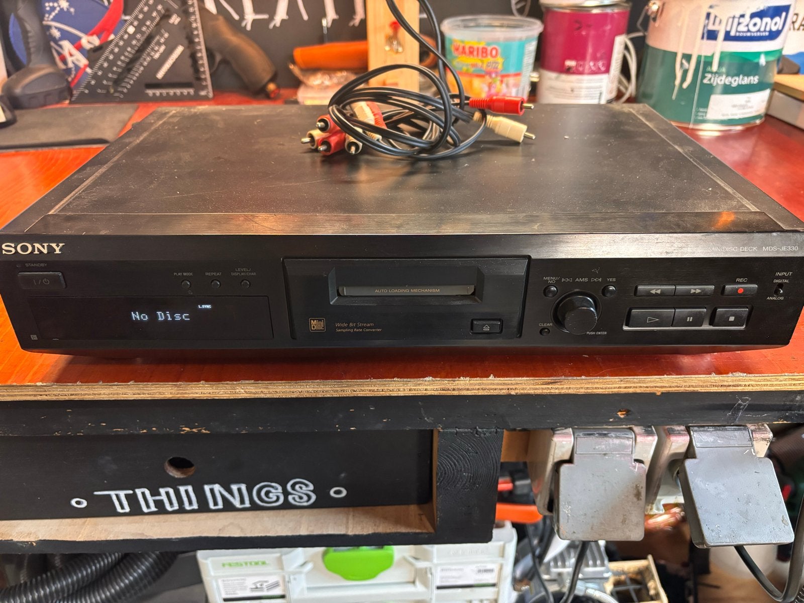 Sony MDS-JE330 Minidisc-recorder, Ophalen, Minidisc-recorder
