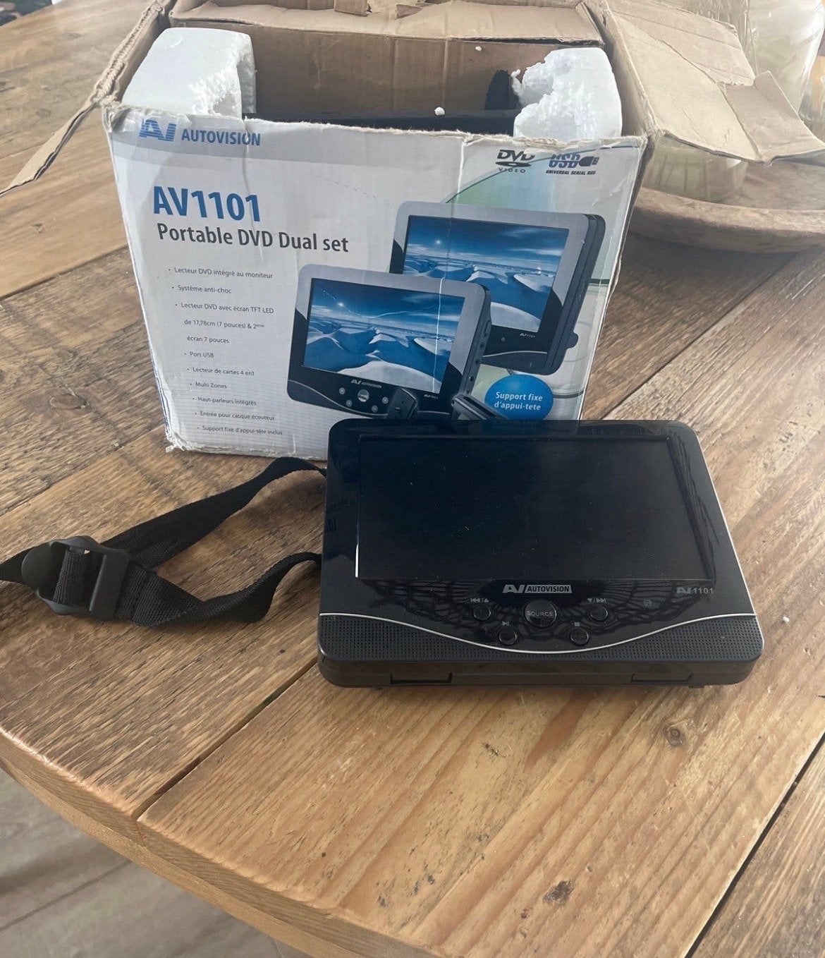 Autovision AV1101 Draagbare DVD Dual Set, Gebruikt, Draagbaar, Ophalen of Verzenden, Overige merken