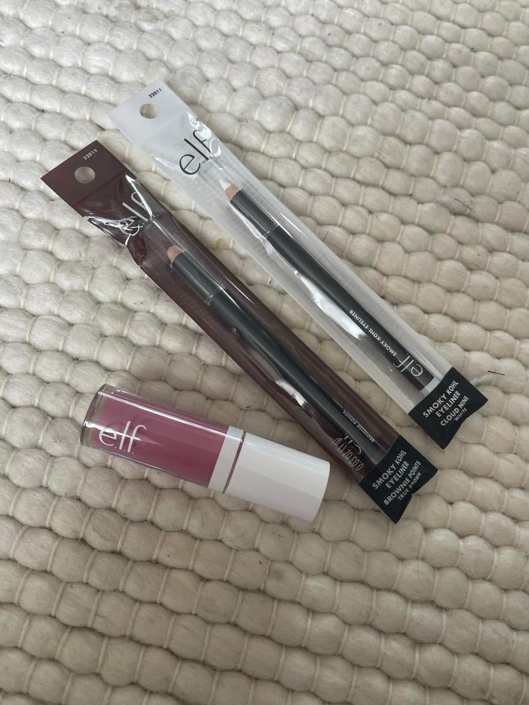 Elf make-up set: 2 eyeliners en 1 lipgloss, Ogen, Nieuw, Ophalen of Verzenden, Make-up