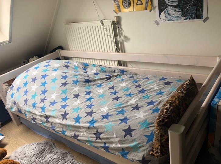Bedbank 90x200 white wash van Flexa, Ophalen, Gebruikt, Eenpersoons