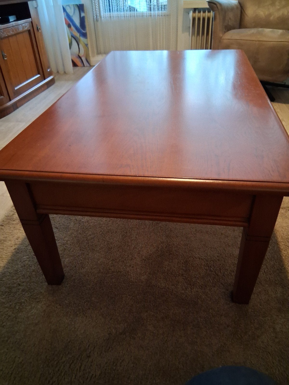 2.5 zitbank  stoel tafel met 2 laden 70x135 cm, Ophalen, Gebruikt, 100 tot 150 cm, 50 tot 100 cm